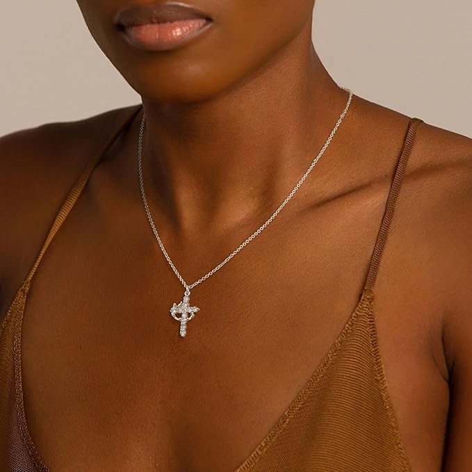 Aaliyah Jewels Cross & Crown Necklace