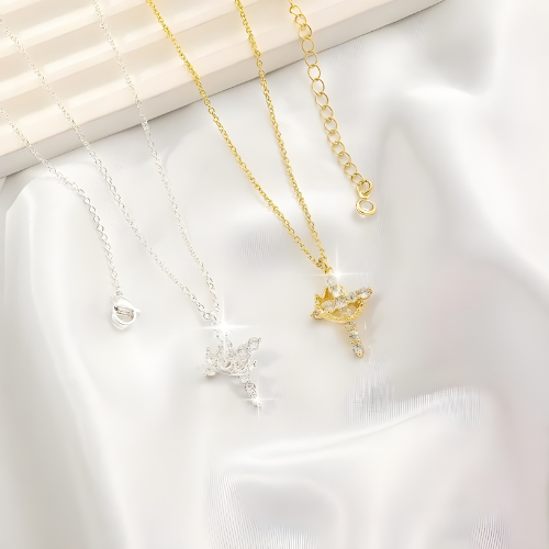 Aaliyah Jewels Cross & Crown Necklace