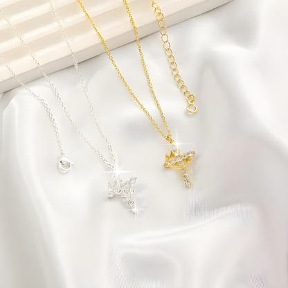 Aaliyah Jewels Cross & Crown Necklace